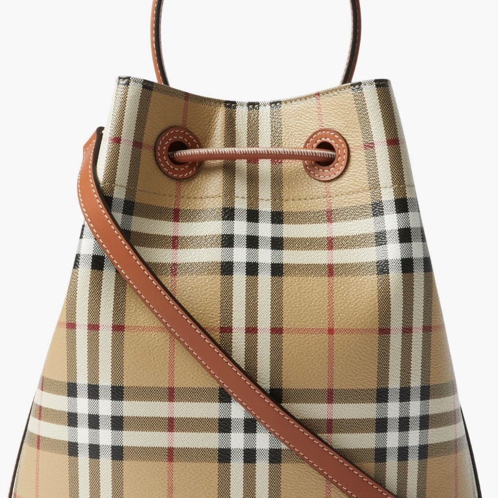 Burberry small TB check coated canvas bucket bag - Picture 3 of 5